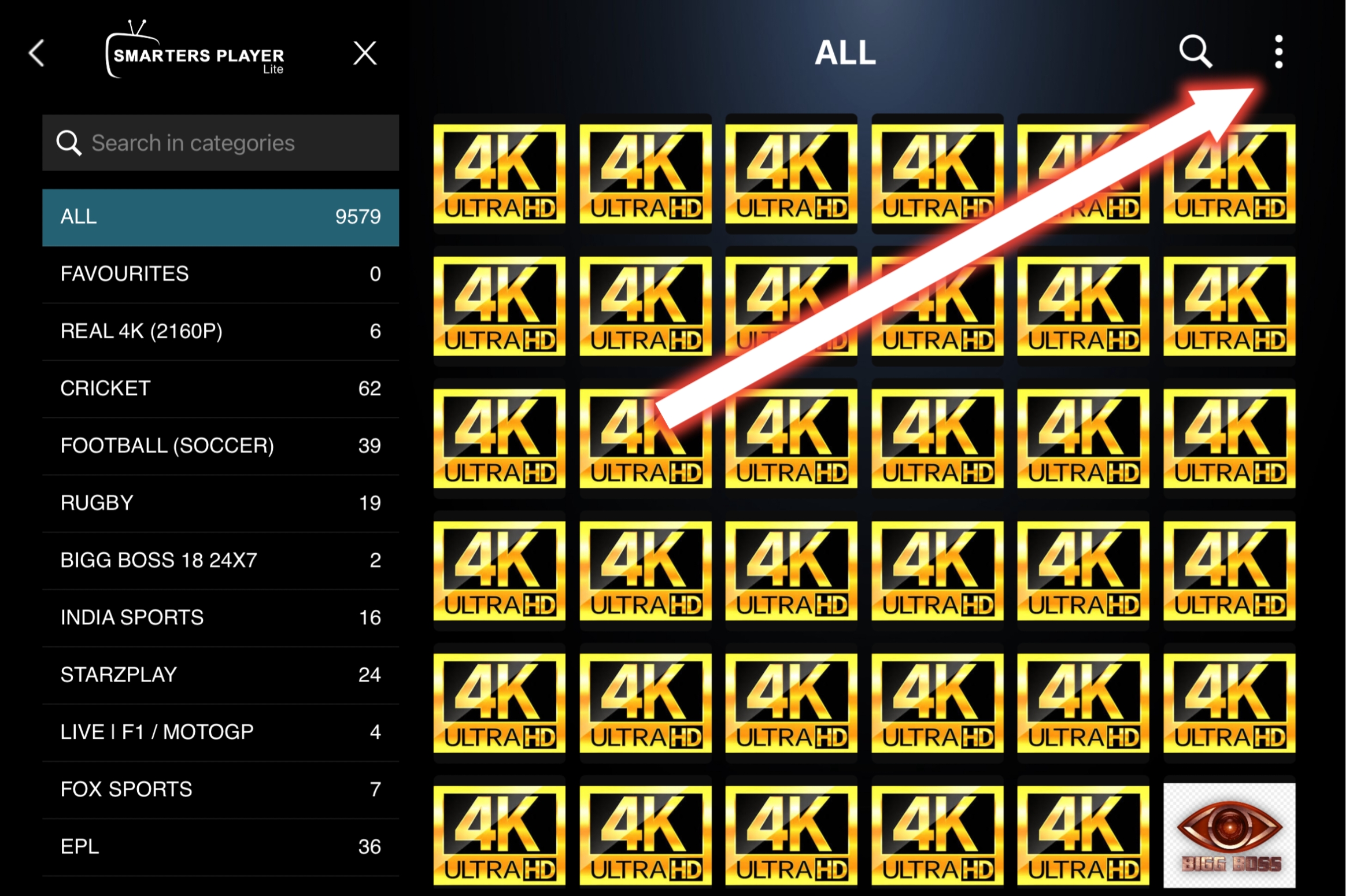 Access Live TV Settings