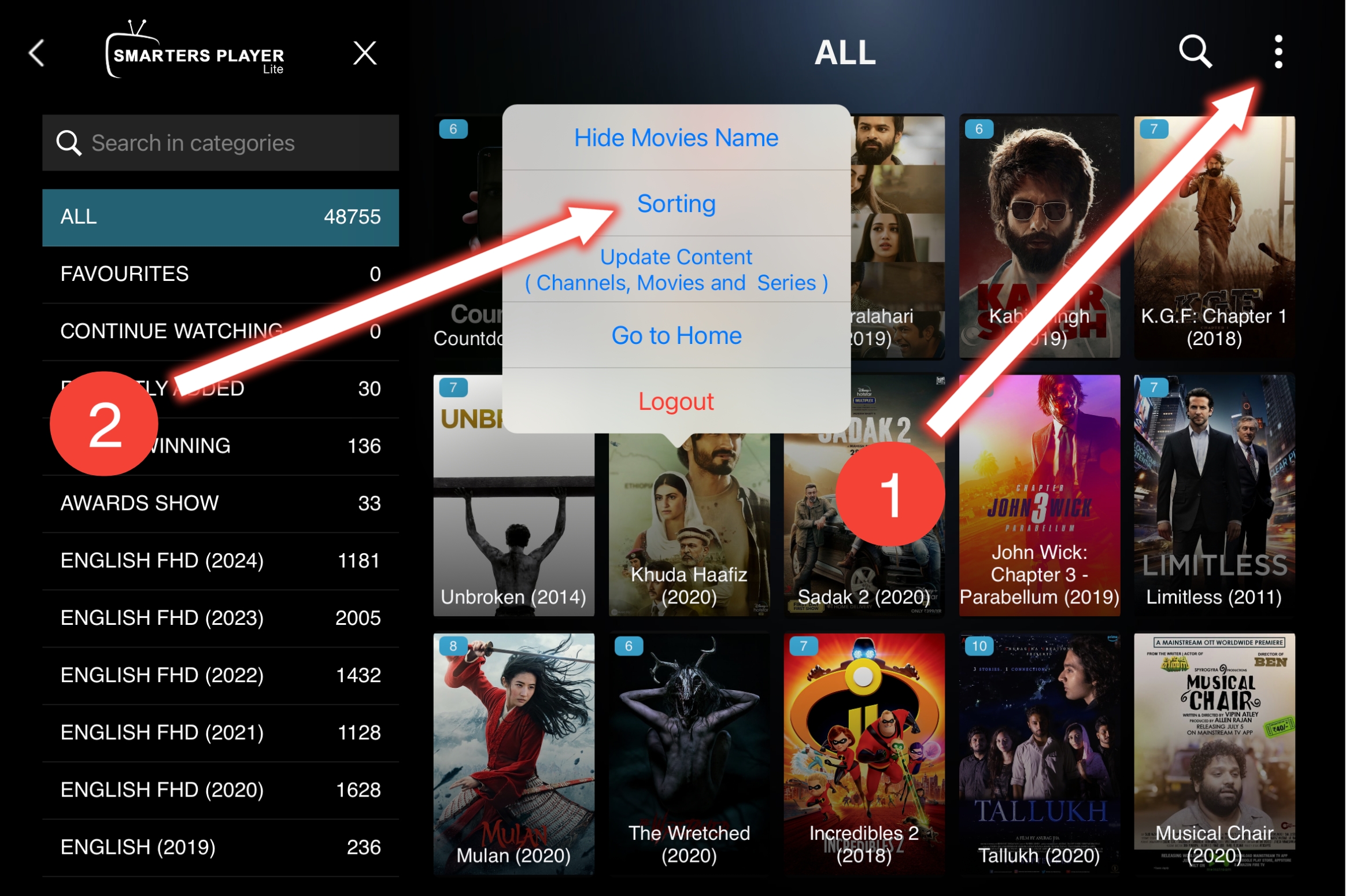 Sort Movies and Series